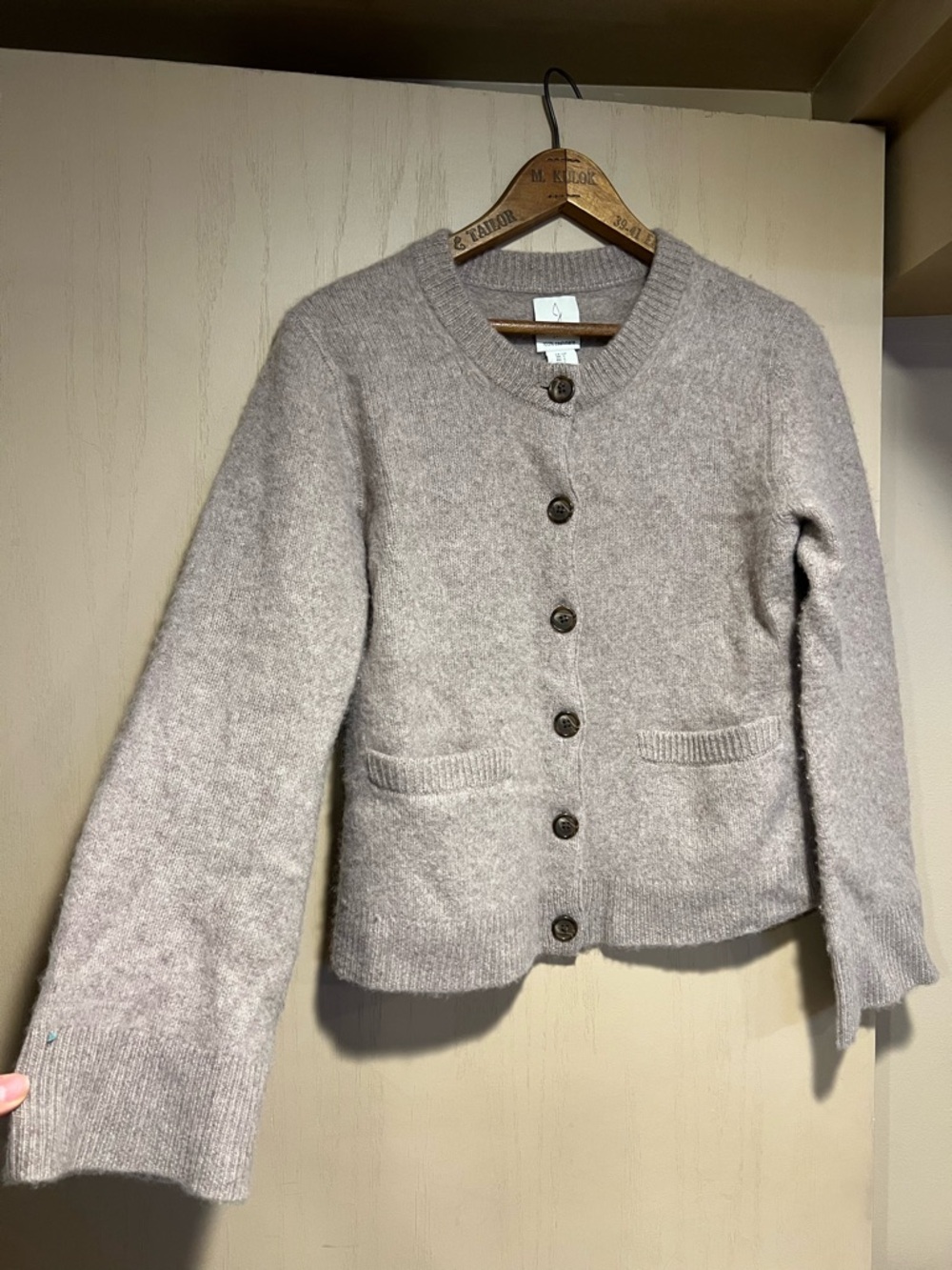 Women's Cashmere Button-Front Cardigan Sweater - Taupe